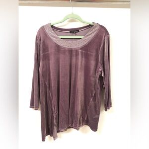 Women's 3/4 Sleeve Round Neck Rhinestone Long Top T Shirt Clothing Blouse Top